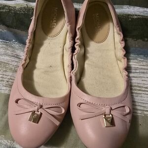 Michael Kors Pink Flats with Bow Detail